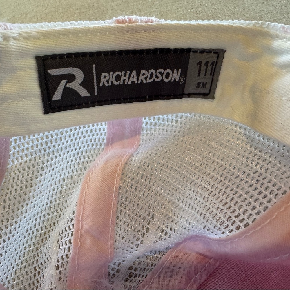 Richardson Pink Baseball Cap with Black Embroidered State of North Carolina - Picture 3 of 3